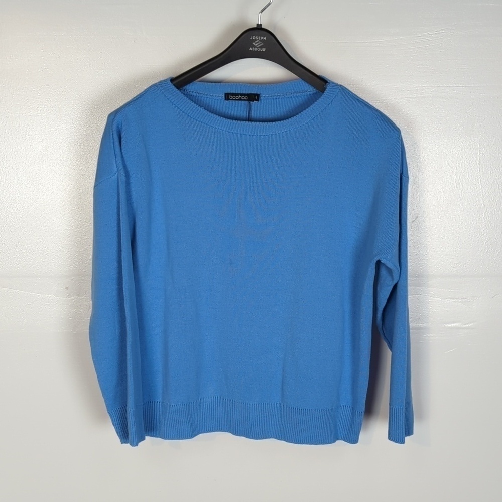 Boohoo NWT Slash Neck Knitted Tracksuit (Top Only)